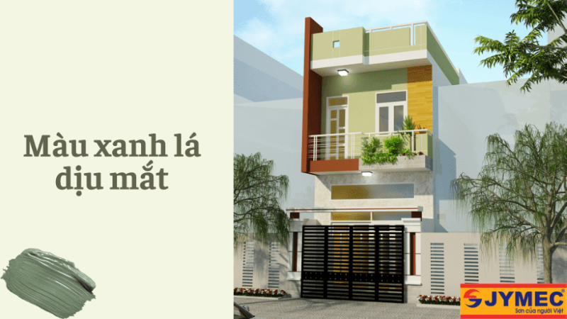 Nhà ống sơn màu xanh lá cây