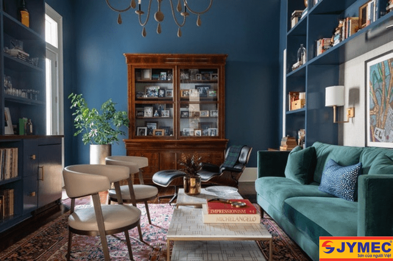 Màu xanh dương cho không gian nội thất