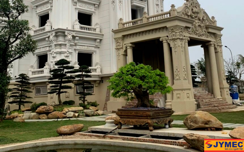 Sơn đá hoa cương giúp biệt thự thêm sang trọng, đẳng cấp hơn