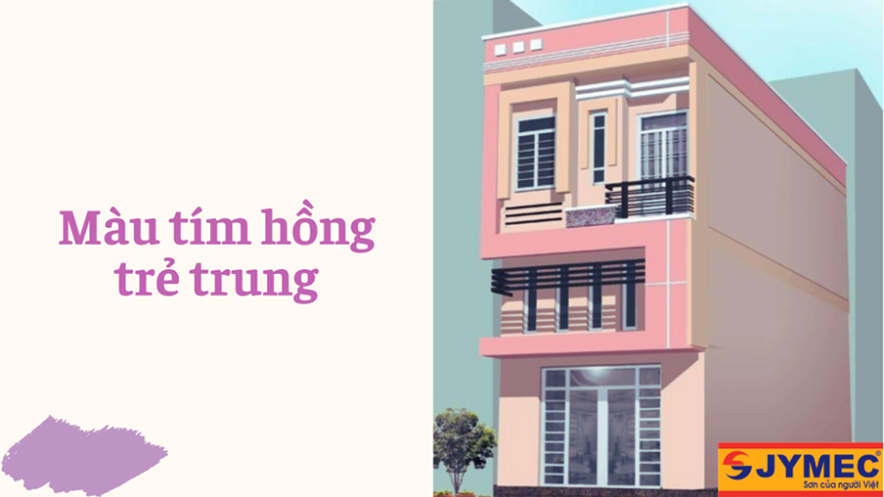 Nhà sơn màu tím hồng