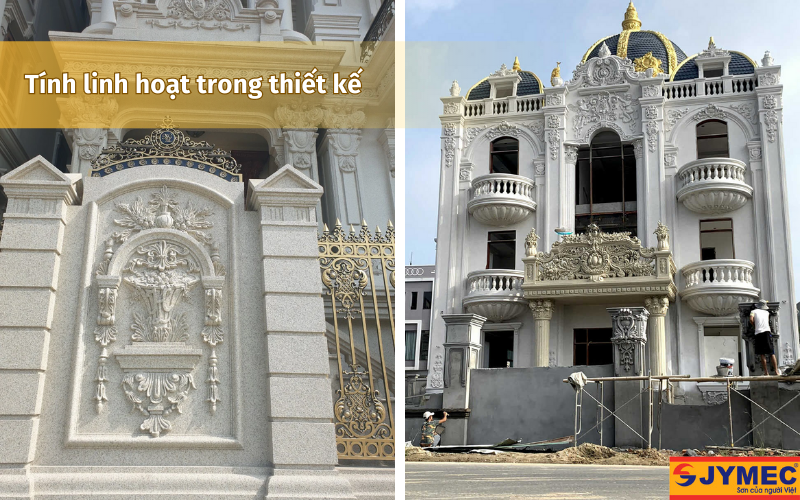 Sơn giả đá có tính linh hoạt trong thiết kế