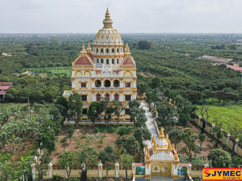 Công trình sơn nhũ tại Hưng Yên với góc nhìn từ trên cao