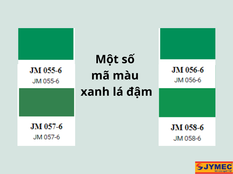 Mã màu sơn nội thất JYMEC xanh lá đậm Mã màu sơn nội thất JYMEC xanh lá đậm