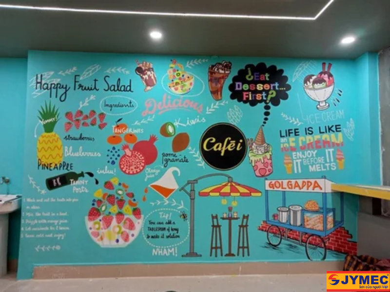 Mẫu tranh tường cho quán cafe Mẫu tranh cho quán cafe