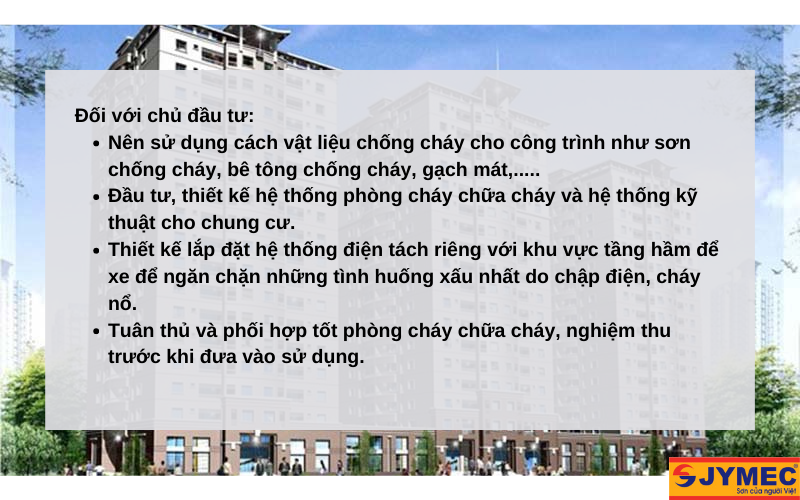 Chủ đầu tư cần làm gì để phòng chống cháy nổ