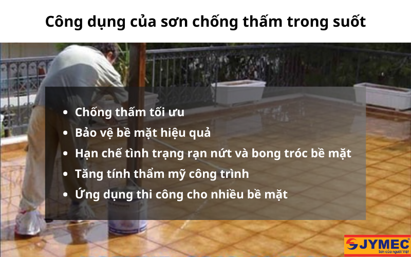 Công dụng của sơn chống thấm trong suốt