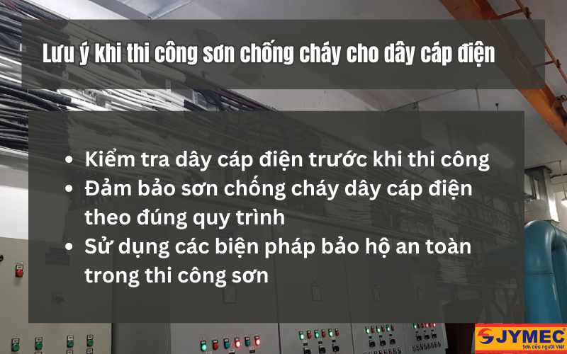 Lưu ý khi chống cháy bằng sơn cho cáp điện