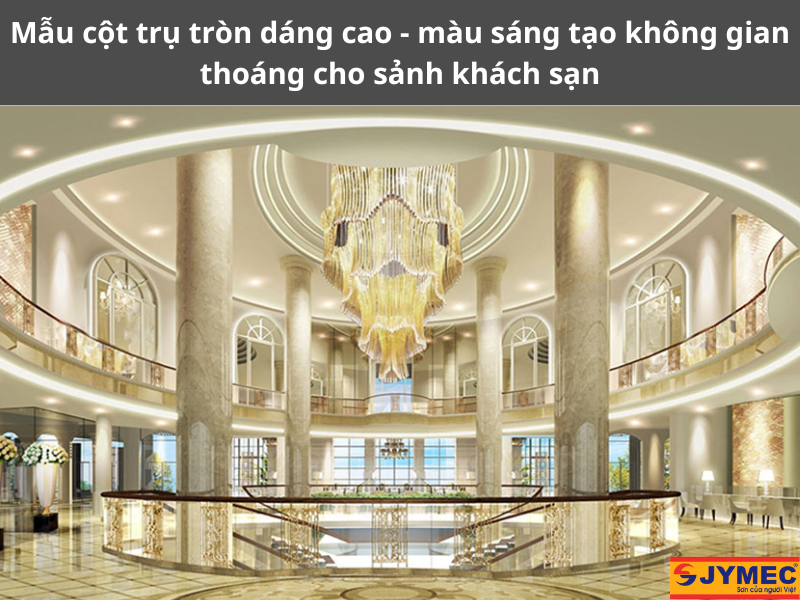 Mẫu cột sơn giả đá cho khách sạn dáng trụ tròn