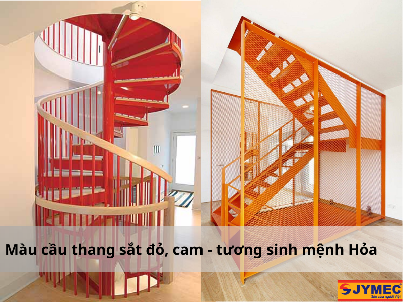 Màu cầu thang đỏ, cam tương sinh mệnh Hỏa