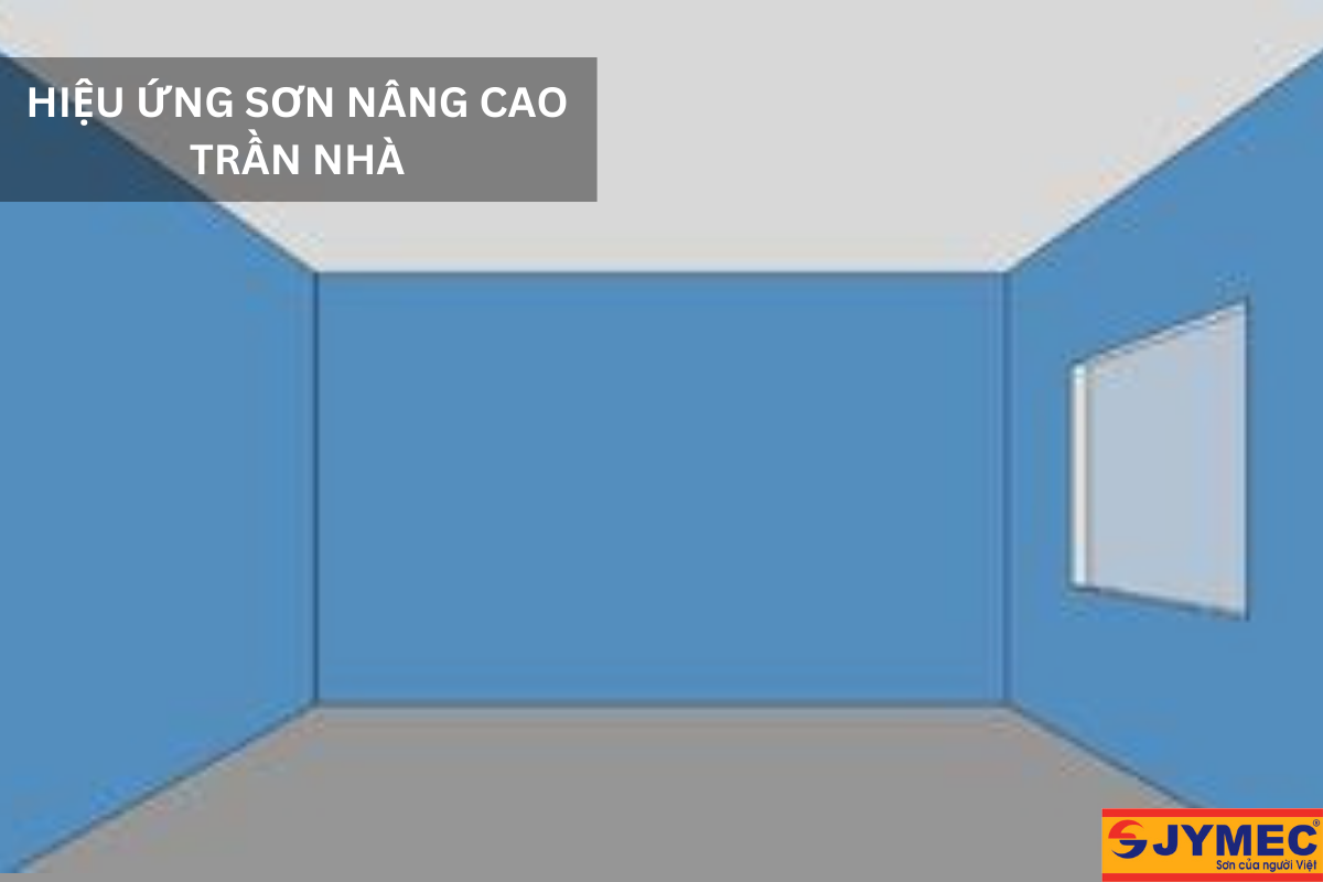 Màu sơn sáng cho trần và đậm cho tường tạo cảm giác trần nhà cao hơn Màu sơn sáng cho trần và đậm cho tường tạo cảm giác trần nhà cao hơn