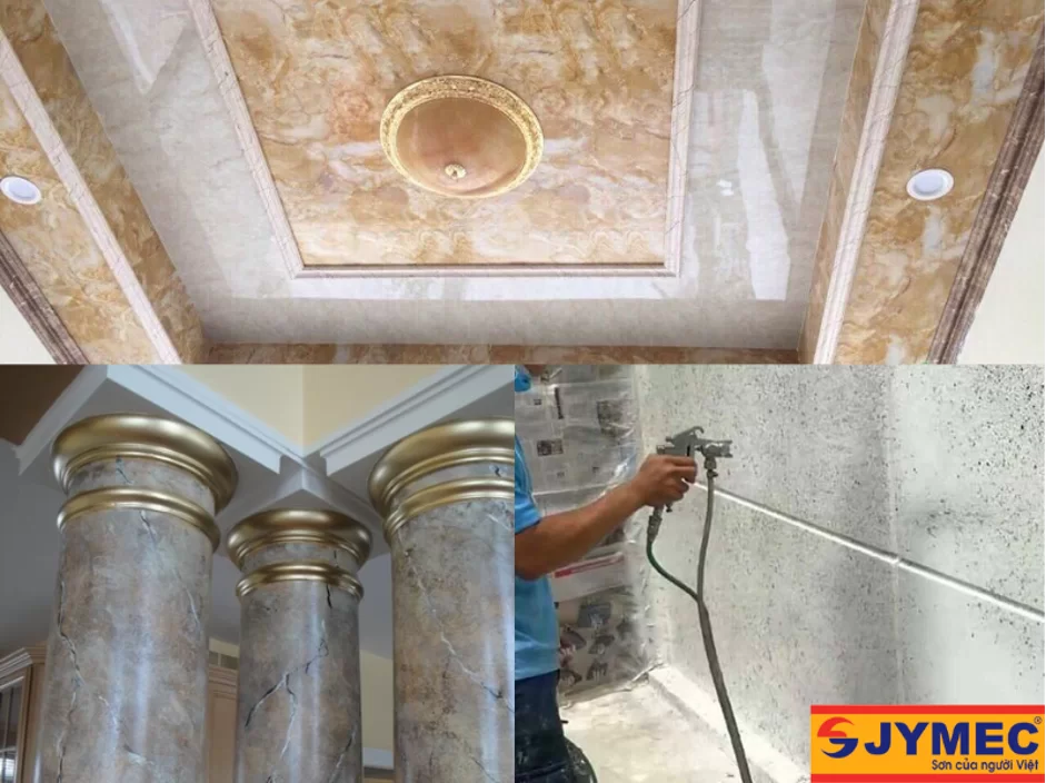 Bề mặt sử dụng sơn giả đá phổ biến