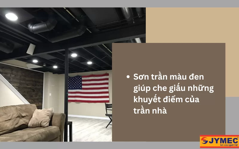 Trần đen giúp giấu được các khuyết điểm