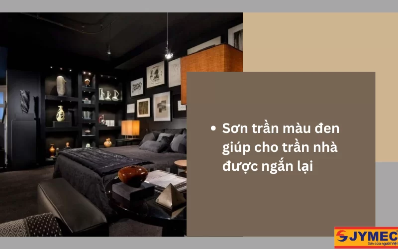 Màu đen giúp cho trần ngắn lại 