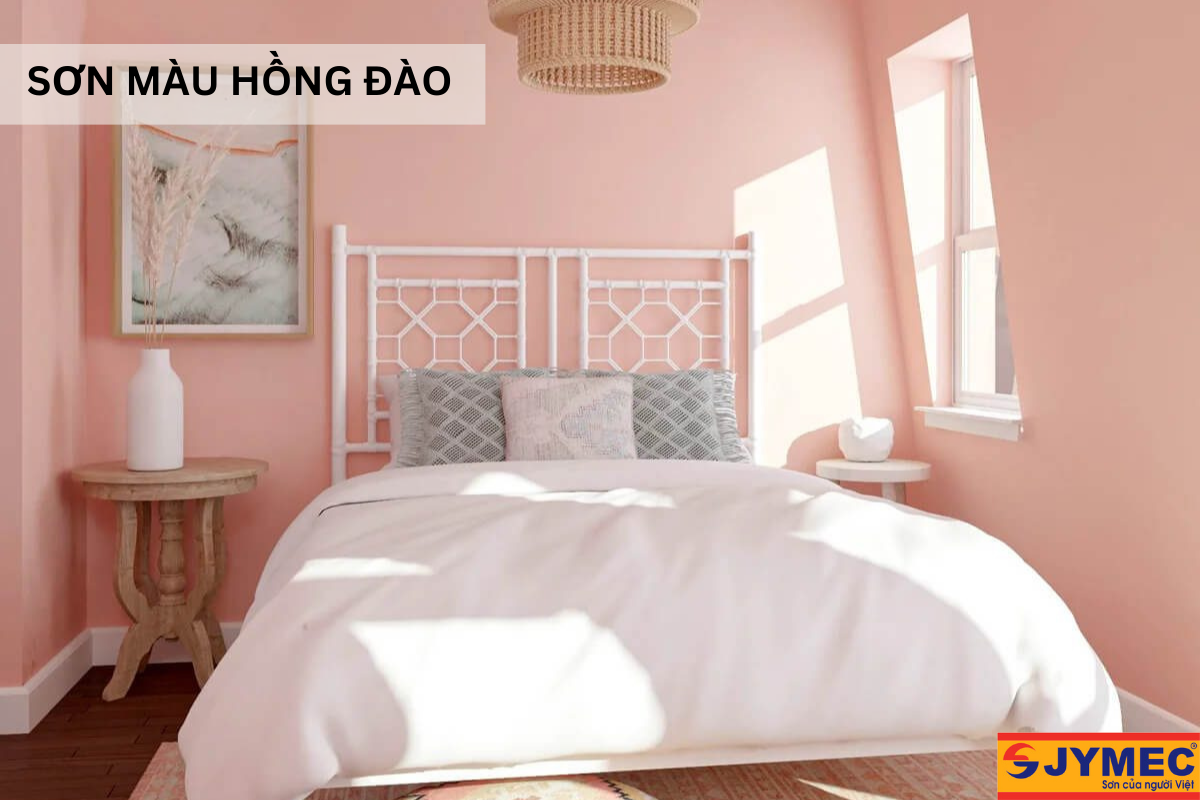 Phòng ngủ tone hồng đào