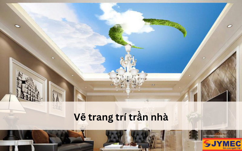 Vẽ trang lên trần được nhiều gia đình lựa chọn