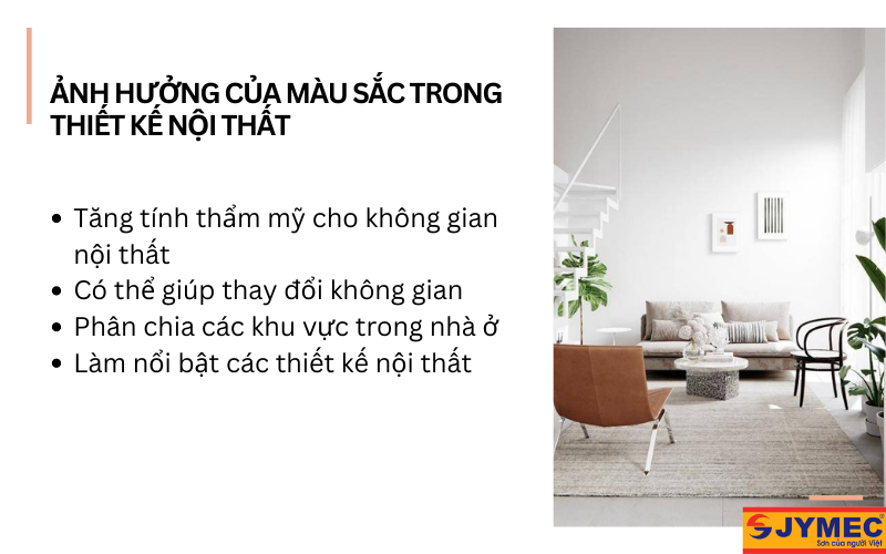 Ảnh hưởng của màu sắc trong thiết kế nội thất
