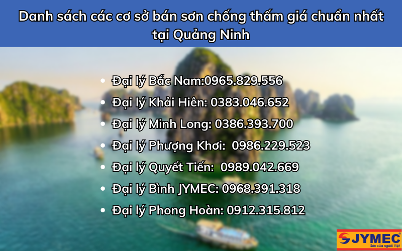 Các đại lý sơn chống thấm JYMEC tại Quảng Ninh 