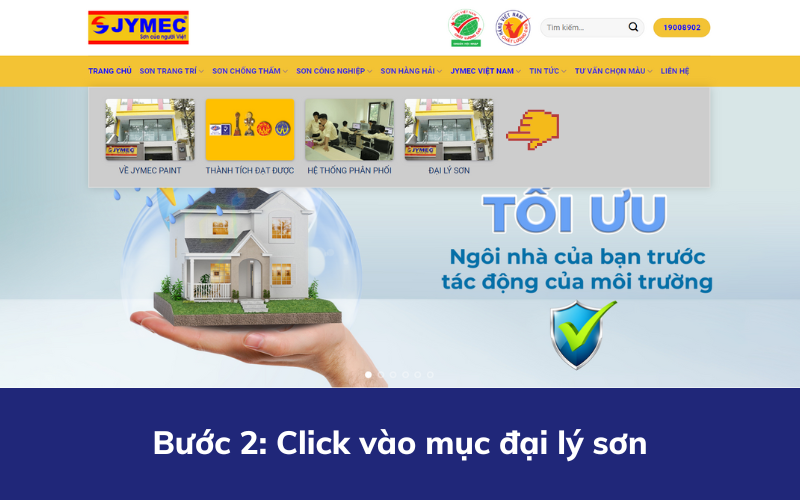 Cách tìm địa chỉ đại lý sơn JYMEC