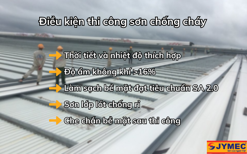 Điều kiện thi công sơn chống cháy