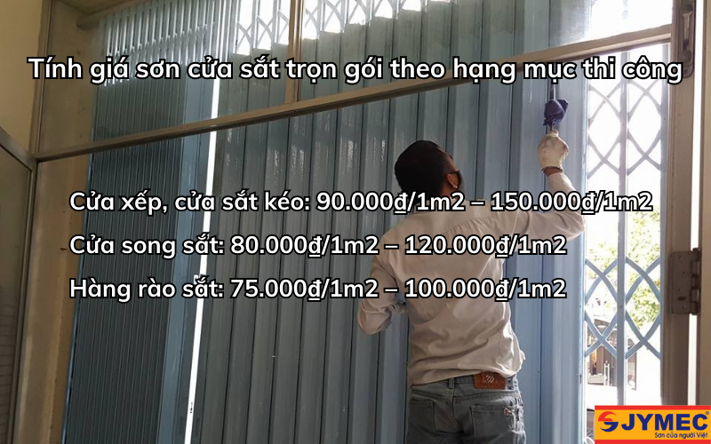Tính giá sơn sắt theo hạng mục thi công