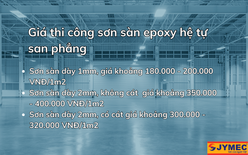 Mức giá thi công sơn Epoxy tự san phẳng