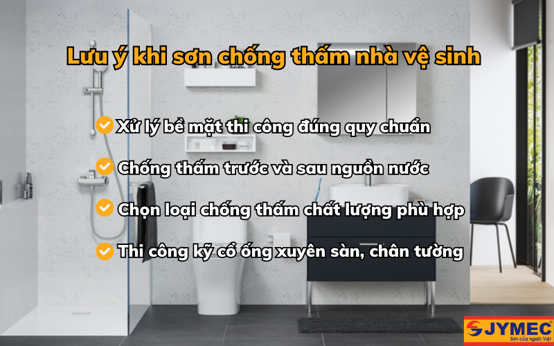 Lưu ý khi sơn chống thấm nhà vệ sinh
