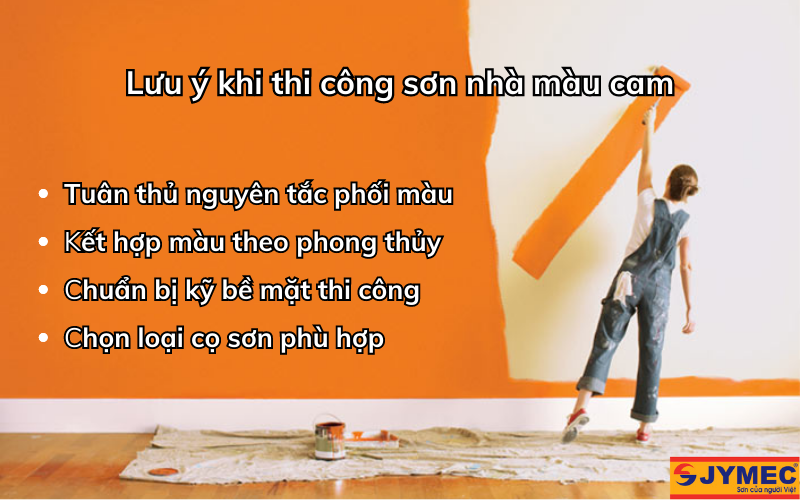 Sơn nhà màu cam cần lưu ý gì?