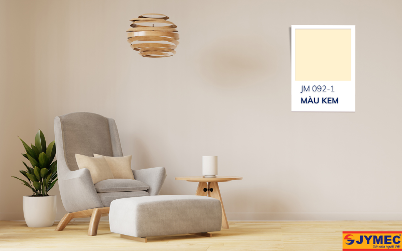 Mã màu kem cho phòng khách nhẹ nhàng, ấm áp