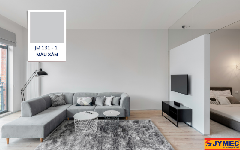 Mã màu xám cho phòng khách tinh tế, hiện đại