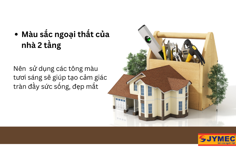 Lưu ý về màu sắc khi thiết kế nhà 2 tầng