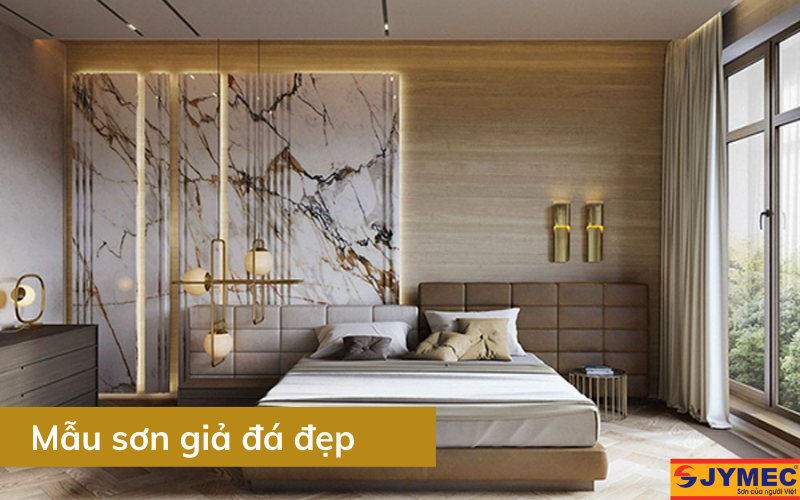 Mẫu sơn giả đá cho phòng ngủ đẹp Mẫu sơn giả đá cho phòng ngủ đẹp