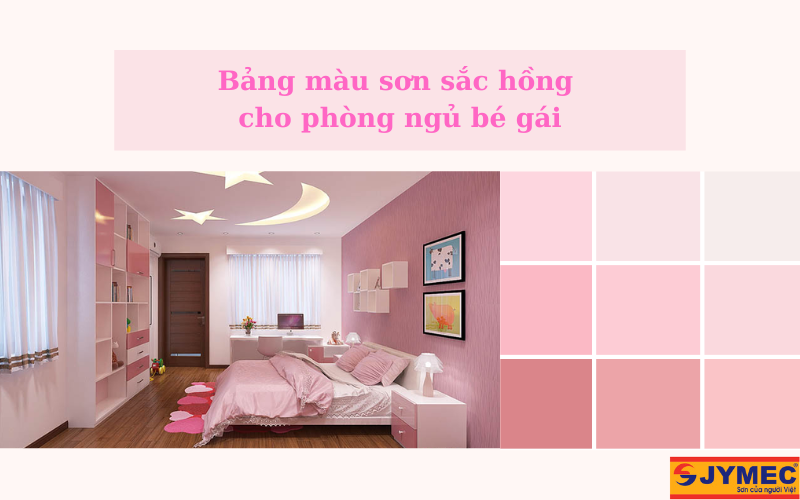Sơn màu hồng cho phòng ngủ bé gái