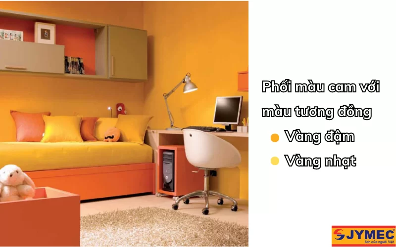 Kết hợp màu cam với màu tương đồng