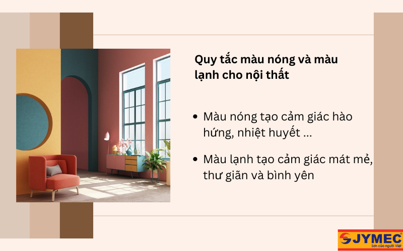 Quy tắc màu nóng và màu lạnh trong thiết kế nội thất