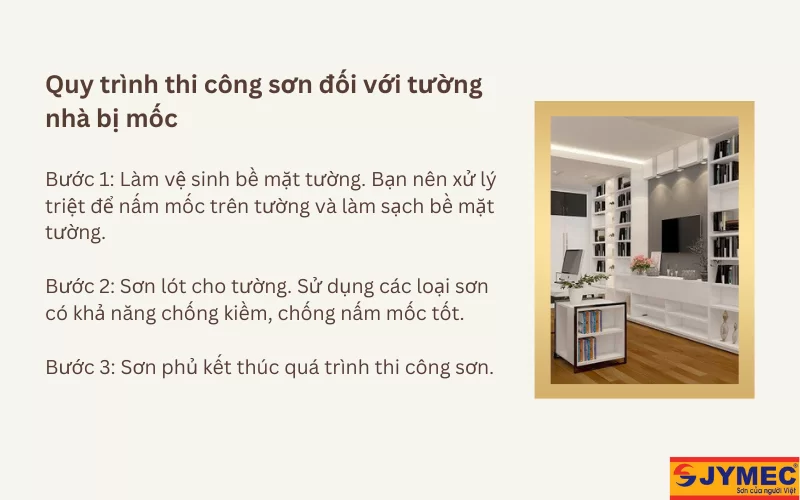 Quy trình thi công sơn đối với tường nhà bị nấm mốc