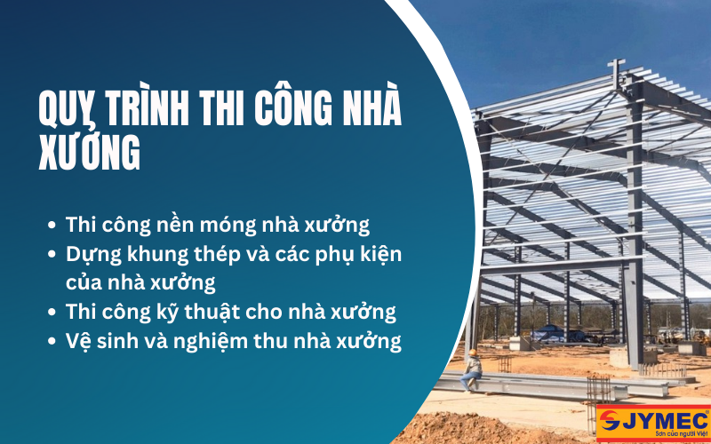 Quy trình thi công nhà xưởng phổ biến