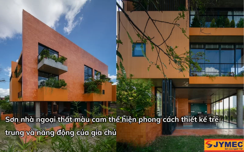 Sơn nhà màu cam cho ngoại thất