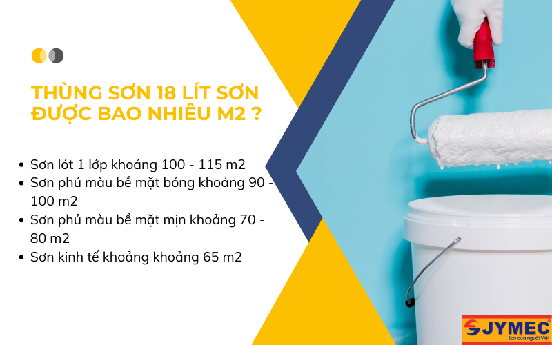 Một thùng sơn 18 lít sơn được bao nhiêu m2?