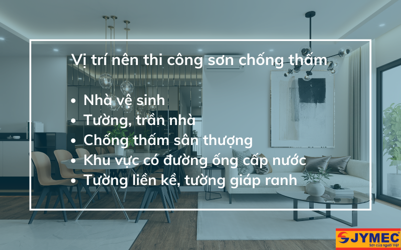 Vị trí nên sơn chống thấm Vị trí nên sơn chống thấm