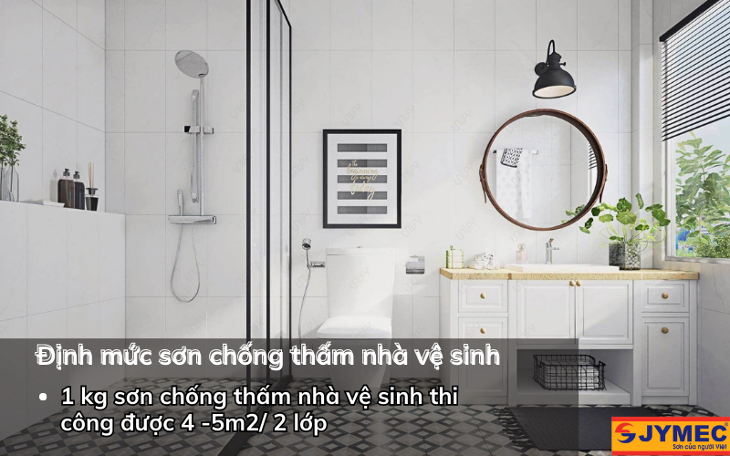 1 thùng sơn chống thấm nhà vệ sinh sơn được bao nhiêu m2?