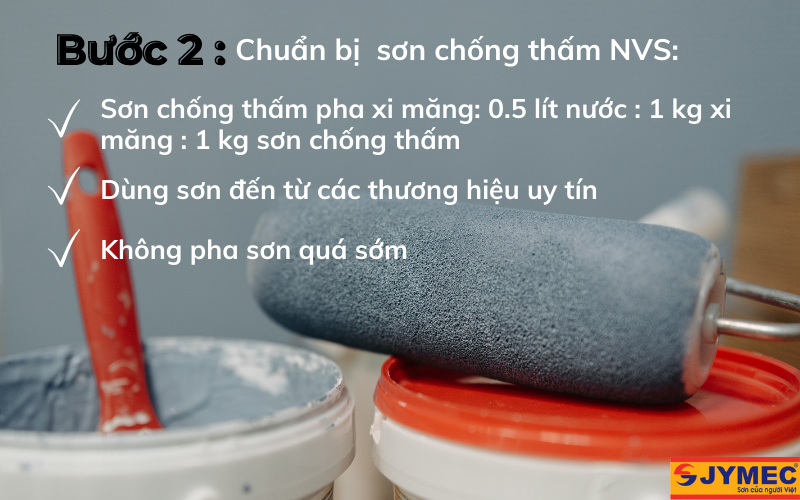 Bước 2: Chuẩn bị sơn chống thấm nhà vệ sinh