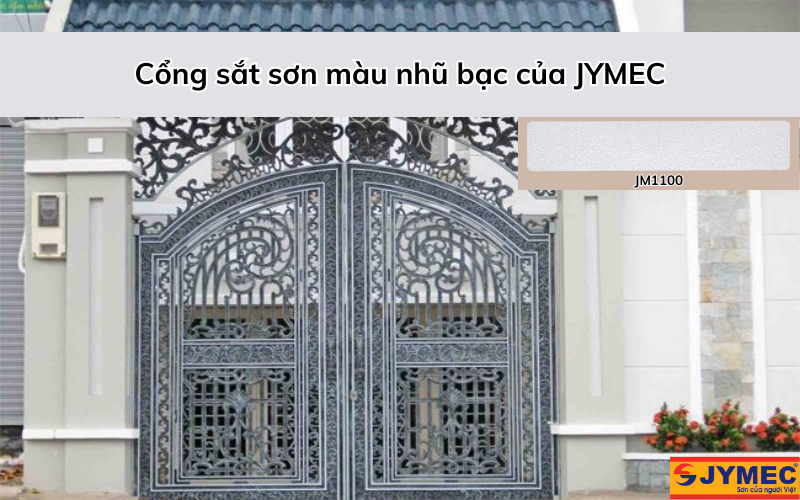 Hạng mục cổng sơn màu nhũ bạc