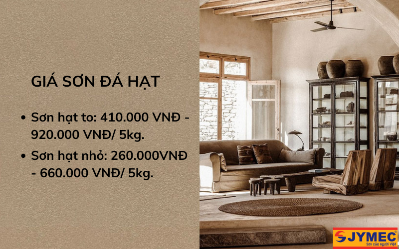 Giá sơn đá hạt to, sơn đá hạt nhỏ có sự chênh lệch  