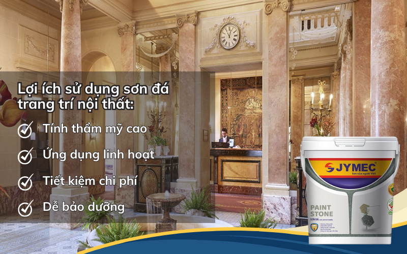 Lợi ích của việc ứng dụng sơn giả đá trong trang trí nội thất
