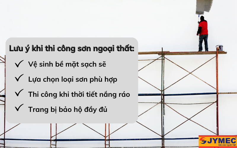 Một số lưu ý khi thi công sơn ngoại thất