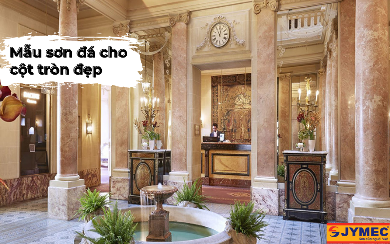 Mẫu sơn đá cho cột tròn sang trọng, bắt mắt