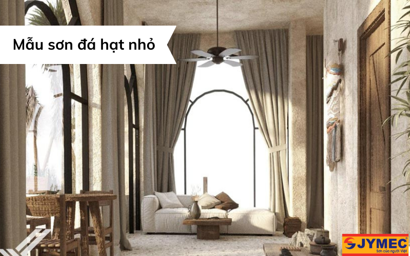 Mẫu sơn đá hạt nhỏ được sử dụng trong trang trí nội thất