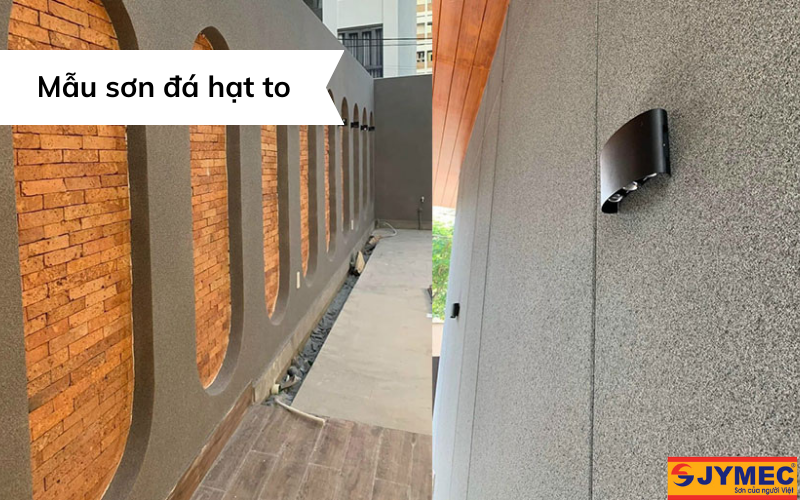 Mẫu sơn đá hạt to trang trí tường bắt mắt