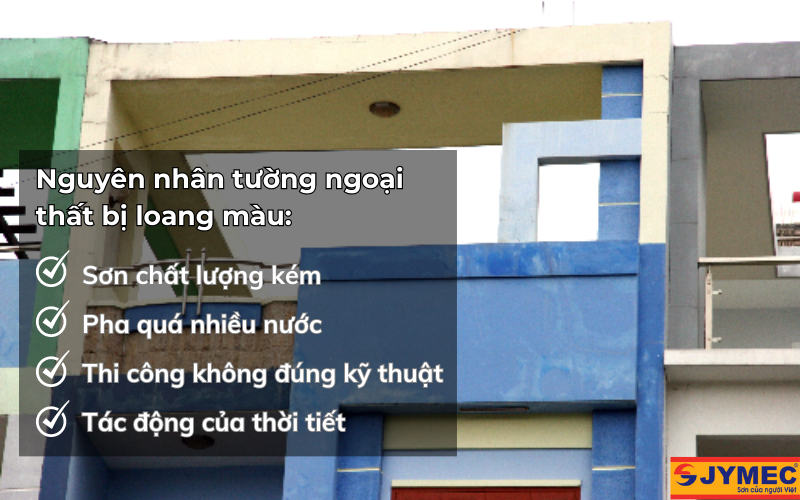 Nguyên nhân tường sơn ngoại thất bị loang màu