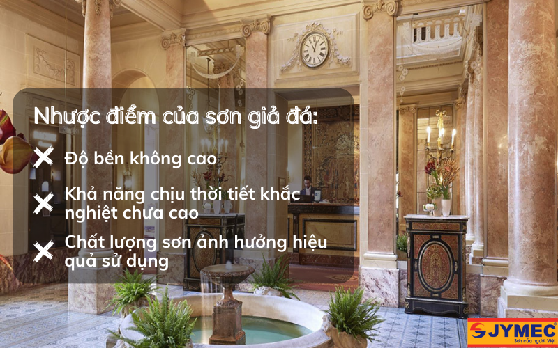 Nhược điểm của sơn giả đá